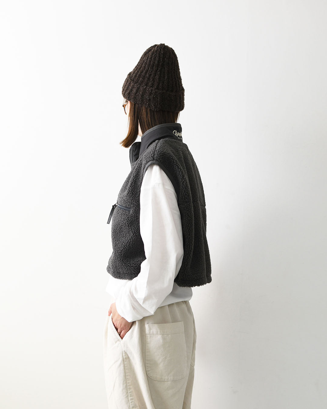 Gymphlex [ジムフレックス] W COZY LIGHT BOA SHORT VEST [GY-A0568BOL] コージーライトボアショートベスト・ベスト・ボアベスト・ボアフリースベスト・ボア・ショート丈・LADY'S [2026AW]