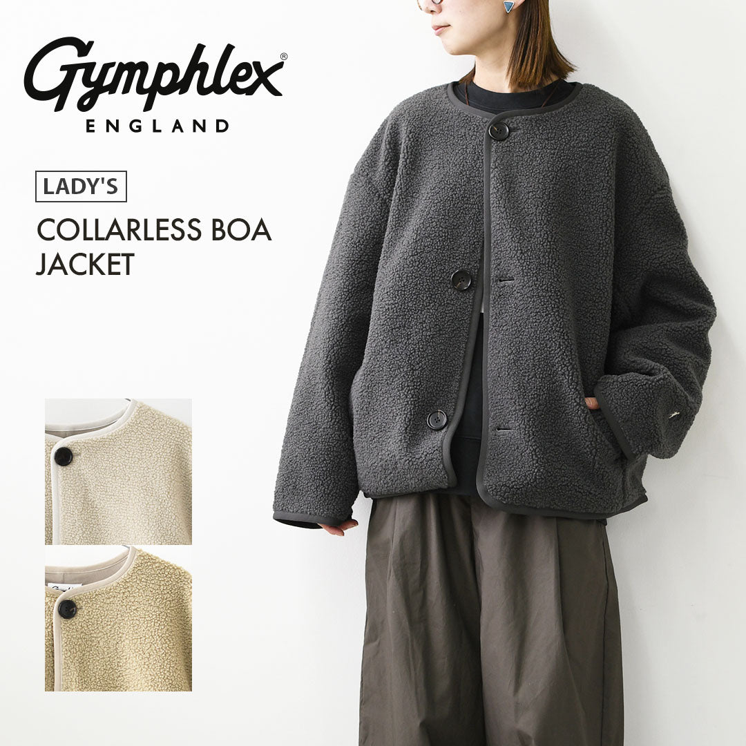 Gymphlex [ジムフレックス] W COLLARLESS BOA JACKET [GY-A0851BOL] ノーカラーボアジャケット・ボアジャケット・ボアブルゾン・カラーレス・ジャケット・ブルゾン・アウター・LADY'S [2026AW]