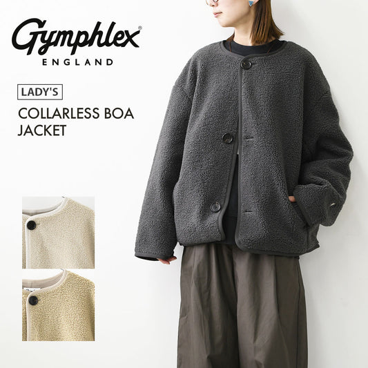 Gymphlex [ジムフレックス] W COLLARLESS BOA JACKET [GY-A0851BOL] ノーカラーボアジャケット・ボアジャケット・ボアブルゾン・カラーレス・ジャケット・ブルゾン・アウター・LADY'S [2026AW]