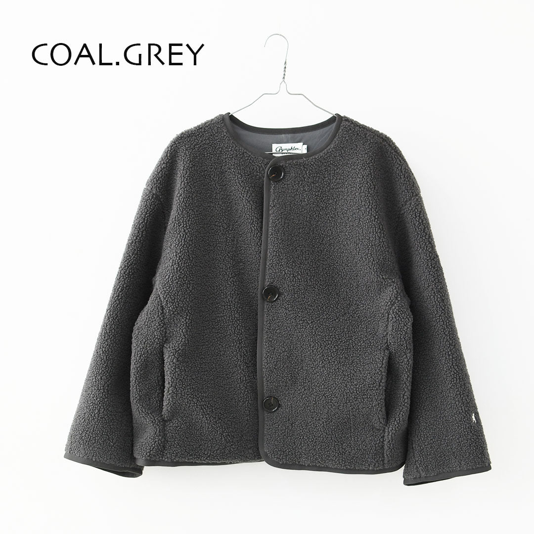 Gymphlex [ジムフレックス] W COLLARLESS BOA JACKET [GY-A0851BOL] ノーカラーボアジャケット・ボアジャケット・ボアブルゾン・カラーレス・ジャケット・ブルゾン・アウター・LADY'S [2026AW]