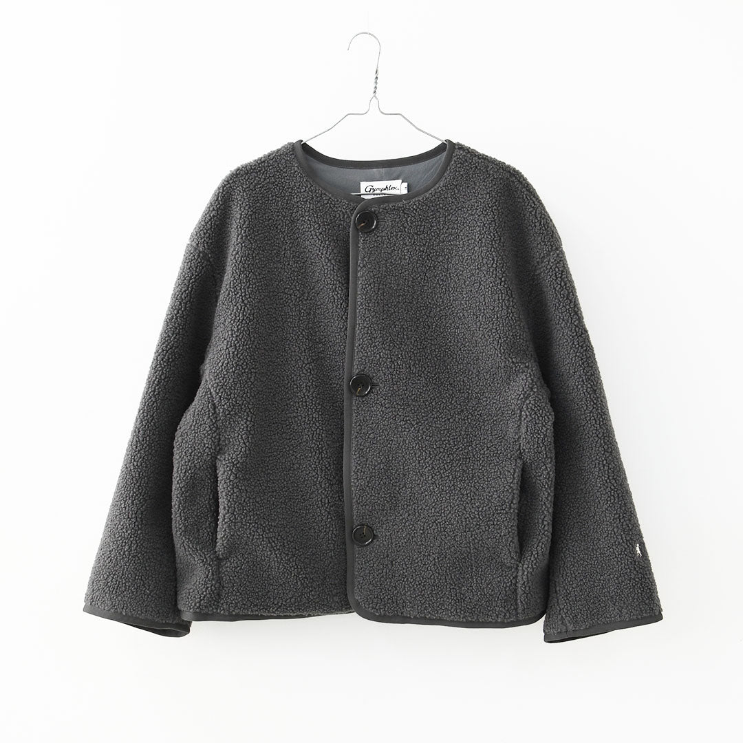 Gymphlex [ジムフレックス] W COLLARLESS BOA JACKET [GY-A0851BOL] ノーカラーボアジャケット・ボアジャケット・ボアブルゾン・カラーレス・ジャケット・ブルゾン・アウター・LADY'S [2026AW]
