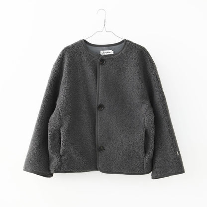 Gymphlex [ジムフレックス] W COLLARLESS BOA JACKET [GY-A0851BOL] ノーカラーボアジャケット・ボアジャケット・ボアブルゾン・カラーレス・ジャケット・ブルゾン・アウター・LADY'S [2026AW]