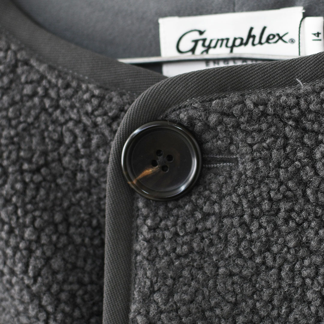 Gymphlex [ジムフレックス] W COLLARLESS BOA JACKET [GY-A0851BOL] ノーカラーボアジャケット・ボアジャケット・ボアブルゾン・カラーレス・ジャケット・ブルゾン・アウター・LADY'S [2026AW]
