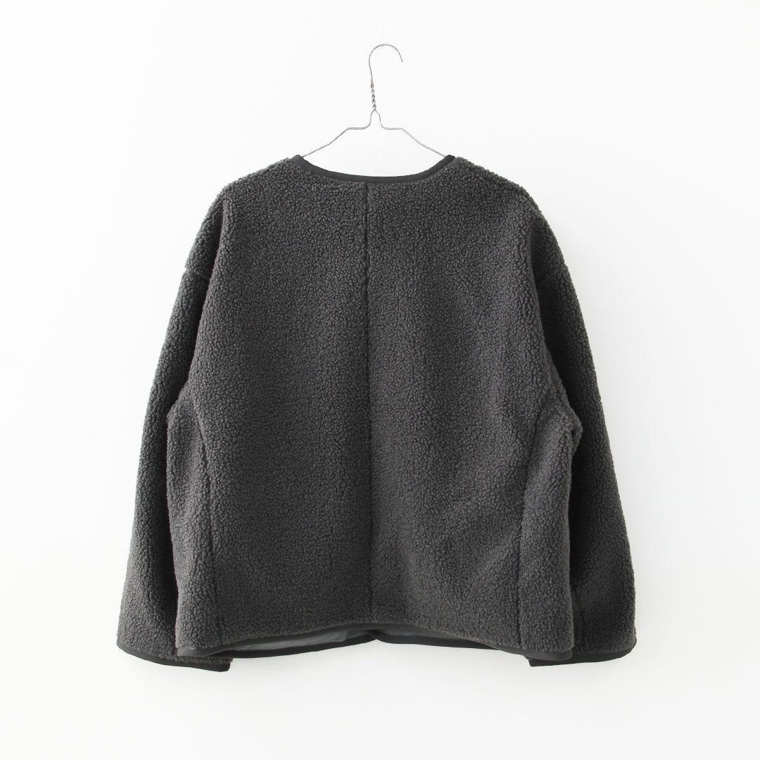 Gymphlex [ジムフレックス] W COLLARLESS BOA JACKET [GY-A0851BOL] ノーカラーボアジャケット・ボアジャケット・ボアブルゾン・カラーレス・ジャケット・ブルゾン・アウター・LADY'S [2026AW]