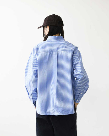 Gymphlex [ジムフレックス] W SHORT B.D. SHIRT L/S [GY-B0198PSE] ショートボタンダウンシャツロングスリーブ・ストライプ・長袖シャツ・コットン・羽織・LADY'S [2026AW]