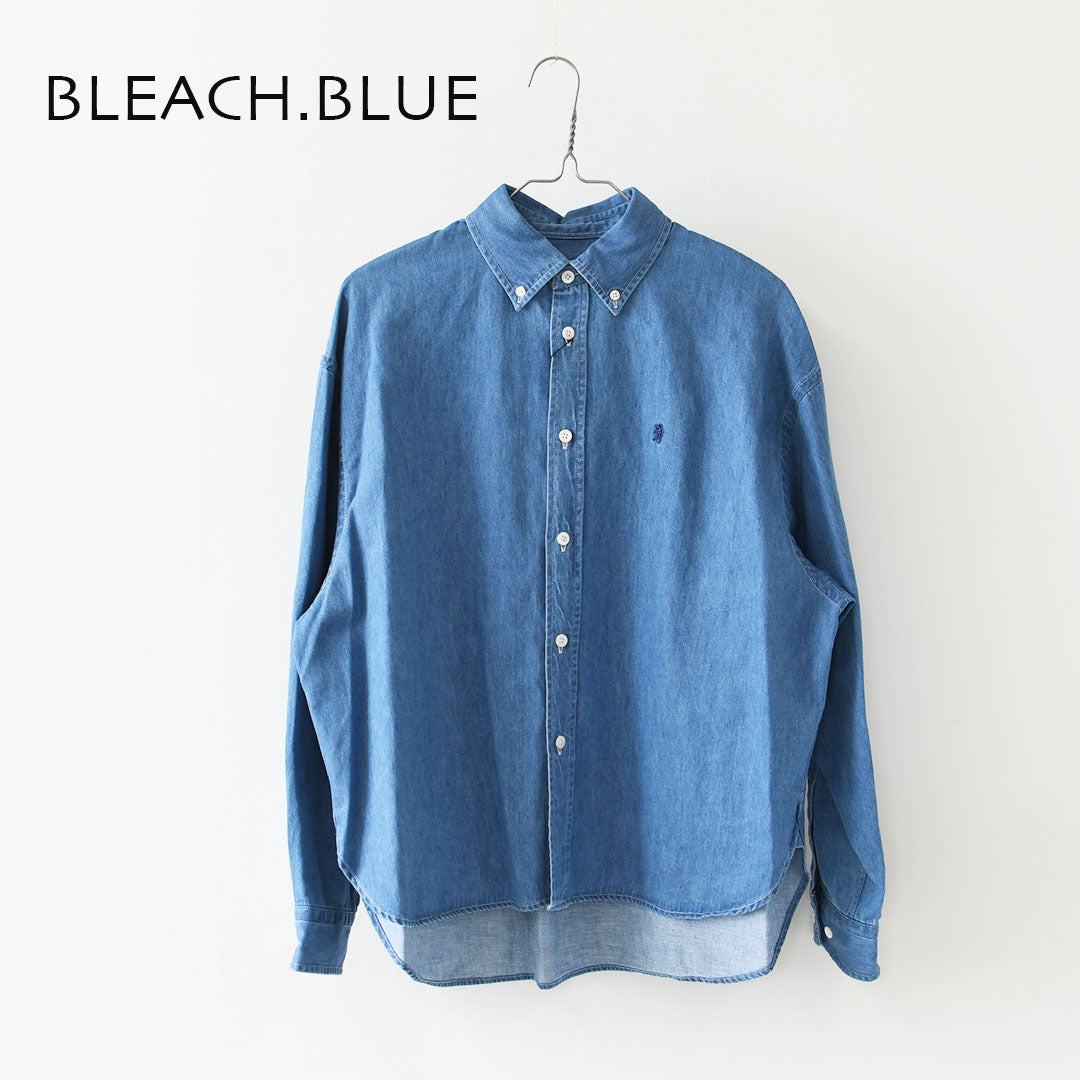 Gymphlex  [ジムフレックス] W LIGHT DENIM SHORT B.D. SHIRT L/S [GY-B0198SDM] ライトデニム ショートボタンダウン長袖シャツ・デニムシャツ・長袖デニムシャツ・ボタンダウンシャツ・羽織・LADY'S [2026AW]