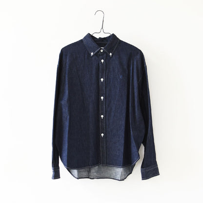 Gymphlex  [ジムフレックス] W LIGHT DENIM SHORT B.D. SHIRT L/S [GY-B0198SDM] ライトデニム ショートボタンダウン長袖シャツ・デニムシャツ・長袖デニムシャツ・ボタンダウンシャツ・羽織・LADY'S [2026AW]