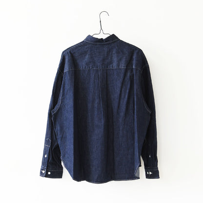Gymphlex  [ジムフレックス] W LIGHT DENIM SHORT B.D. SHIRT L/S [GY-B0198SDM] ライトデニム ショートボタンダウン長袖シャツ・デニムシャツ・長袖デニムシャツ・ボタンダウンシャツ・羽織・LADY'S [2026AW]