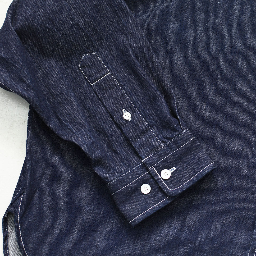 Gymphlex  [ジムフレックス] W LIGHT DENIM SHORT B.D. SHIRT L/S [GY-B0198SDM] ライトデニム ショートボタンダウン長袖シャツ・デニムシャツ・長袖デニムシャツ・ボタンダウンシャツ・羽織・LADY'S [2026AW]
