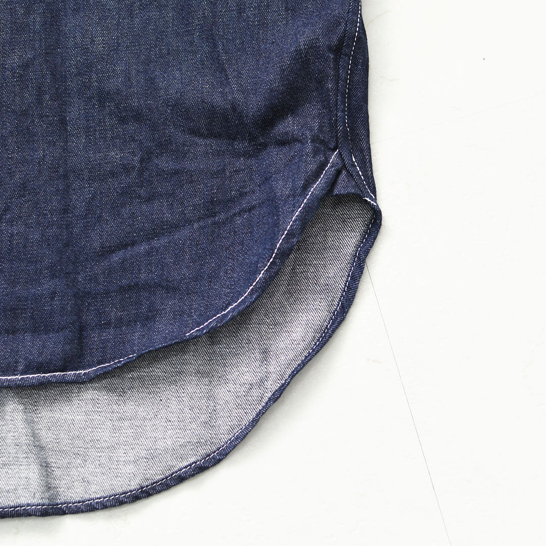 Gymphlex  [ジムフレックス] W LIGHT DENIM SHORT B.D. SHIRT L/S [GY-B0198SDM] ライトデニム ショートボタンダウン長袖シャツ・デニムシャツ・長袖デニムシャツ・ボタンダウンシャツ・羽織・LADY'S [2026AW]