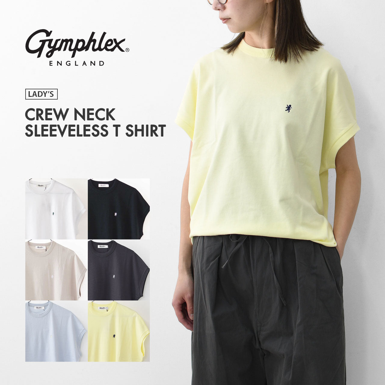 Gymphlex  [ジムフレックス] W CREW NECK SLEEVELESS T SHIRT [GY-C0361FLK] クルーネックスリーブレスTシャツ [2025SS]