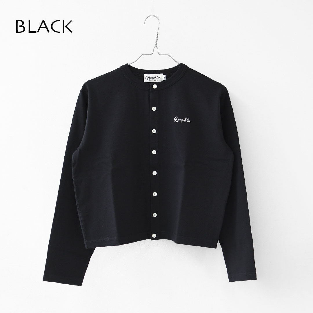 Gymphlex  [ジムフレックス] W Cotton L/S Short Cardigan [GY-C0367SCT] コットン 長袖ショートカーディガン・カーディガン・クルーネック・コットン・無地・ロゴ・シンプル・LADY'S [2026SS]