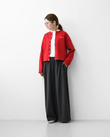 Gymphlex  [ジムフレックス] W Cotton L/S Short Cardigan [GY-C0367SCT] コットン 長袖ショートカーディガン・カーディガン・クルーネック・コットン・無地・ロゴ・シンプル・LADY'S [2026SS]