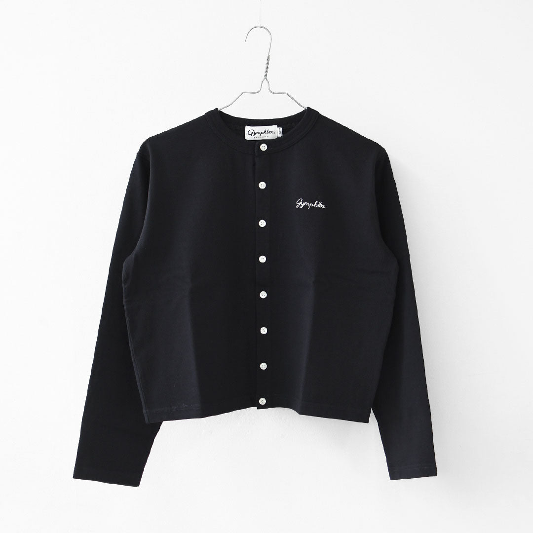 Gymphlex  [ジムフレックス] W Cotton L/S Short Cardigan [GY-C0367SCT] コットン 長袖ショートカーディガン・カーディガン・クルーネック・コットン・無地・ロゴ・シンプル・LADY'S [2026SS]