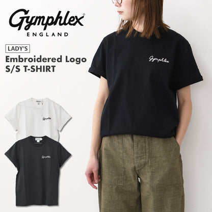Gymphlex  [ジムフレックス] W ロゴ刺繍 S/S T-SHIRT  [GY-C0446COM-WS] ロゴ刺繍ショートスリーブTシャツ [2025SS]