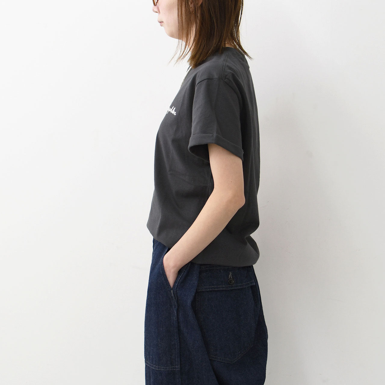 Gymphlex  [ジムフレックス] W ロゴ刺繍 S/S T-SHIRT  [GY-C0446COM-WS] ロゴ刺繍ショートスリーブTシャツ [2025SS]