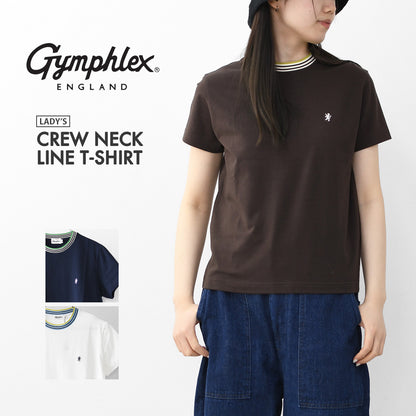 Gymphlex  [ジムフレックス] W CREW NECK LINE T-SHIRT [GY-C0448CCB] クルーネック ラインTシャツ・半袖Tシャツ・無地・シンプル・首元マルチカラー・LADY'S [2026SS]