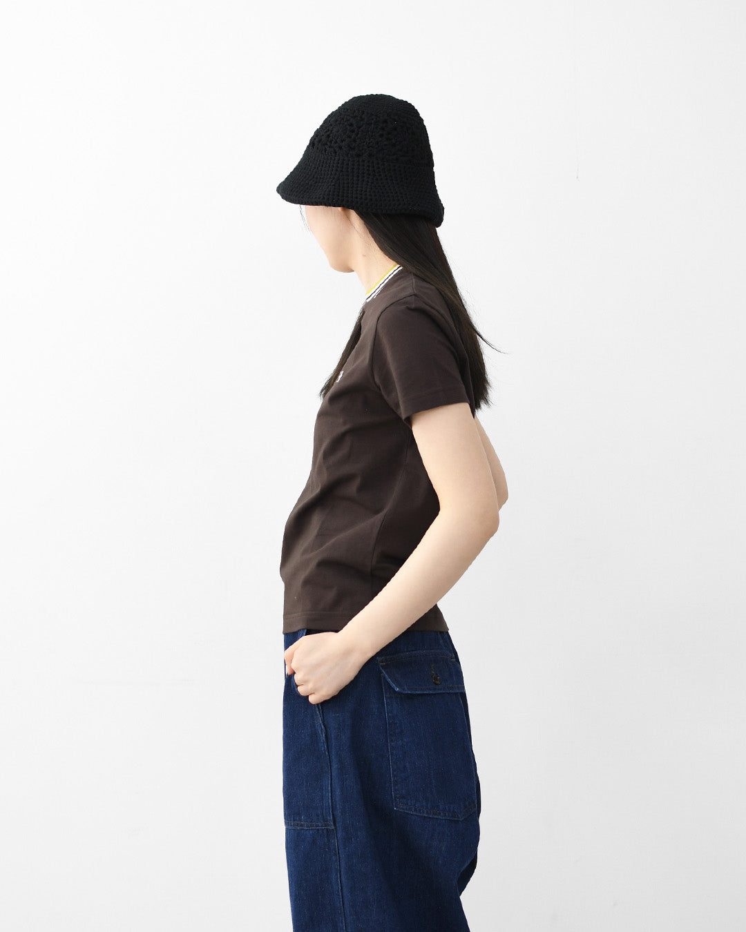 Gymphlex  [ジムフレックス] W CREW NECK LINE T-SHIRT [GY-C0448CCB] クルーネック ラインTシャツ・半袖Tシャツ・無地・シンプル・首元マルチカラー・LADY'S [2026SS]
