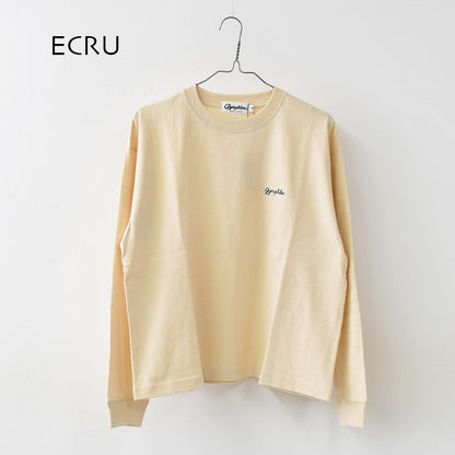 Gymphlex  [ジムフレックス] W Cotton Jersey Crew Neck T-Shirt L/S [GY-C0486HKT] コットンジャージー クルーネックTシャツ・長袖Tシャツ・ロゴTシャツ・無地Tシャツ・シンプル・LADY'S [2026SS]