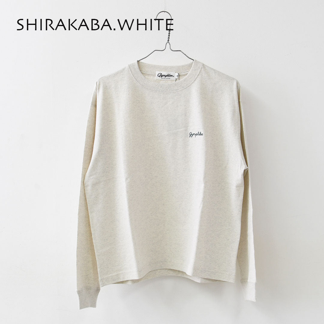 Gymphlex  [ジムフレックス] W Cotton Jersey Crew Neck T-Shirt L/S [GY-C0486HKT] コットンジャージー クルーネックTシャツ・長袖Tシャツ・ロゴTシャツ・無地Tシャツ・シンプル・LADY'S [2026SS]