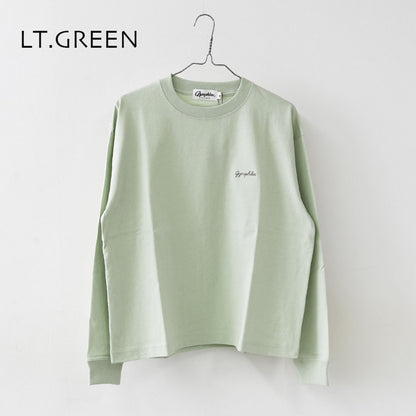 Gymphlex  [ジムフレックス] W Cotton Jersey Crew Neck T-Shirt L/S [GY-C0486HKT] コットンジャージー クルーネックTシャツ・長袖Tシャツ・ロゴTシャツ・無地Tシャツ・シンプル・LADY'S [2026SS]