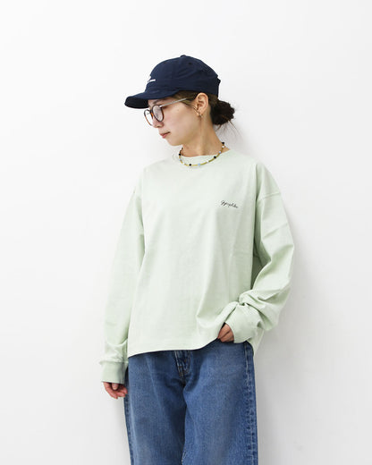 Gymphlex  [ジムフレックス] W Cotton Jersey Crew Neck T-Shirt L/S [GY-C0486HKT] コットンジャージー クルーネックTシャツ・長袖Tシャツ・ロゴTシャツ・無地Tシャツ・シンプル・LADY'S [2026SS]