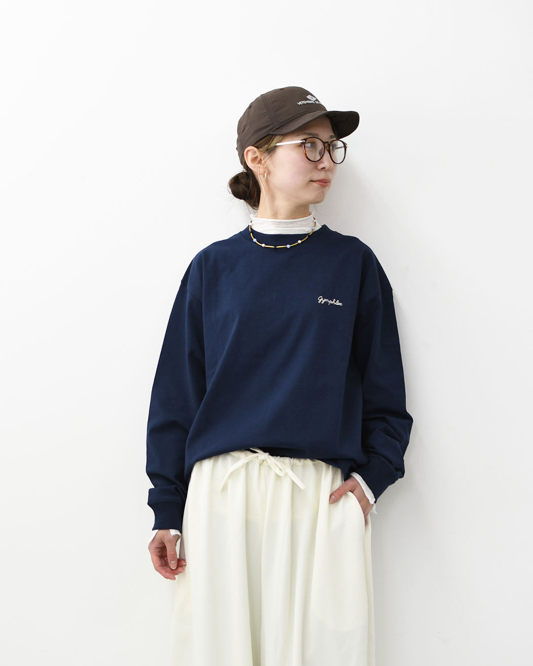Gymphlex  [ジムフレックス] W Cotton Jersey Crew Neck T-Shirt L/S [GY-C0486HKT] コットンジャージー クルーネックTシャツ・長袖Tシャツ・ロゴTシャツ・無地Tシャツ・シンプル・LADY'S [2026SS]