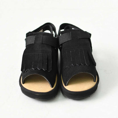 SHAKA [シャカ] OPEN TOE MULE KILT SUEDE [SK-356] オープントゥ ミュール キルト スエード・4WAYサンダル・ミュール・サンダル・スリッパライク・スエード・タッセル付き・カジュアル・アウトドア・フェス・キレイめ・LADY'S [2026SS]