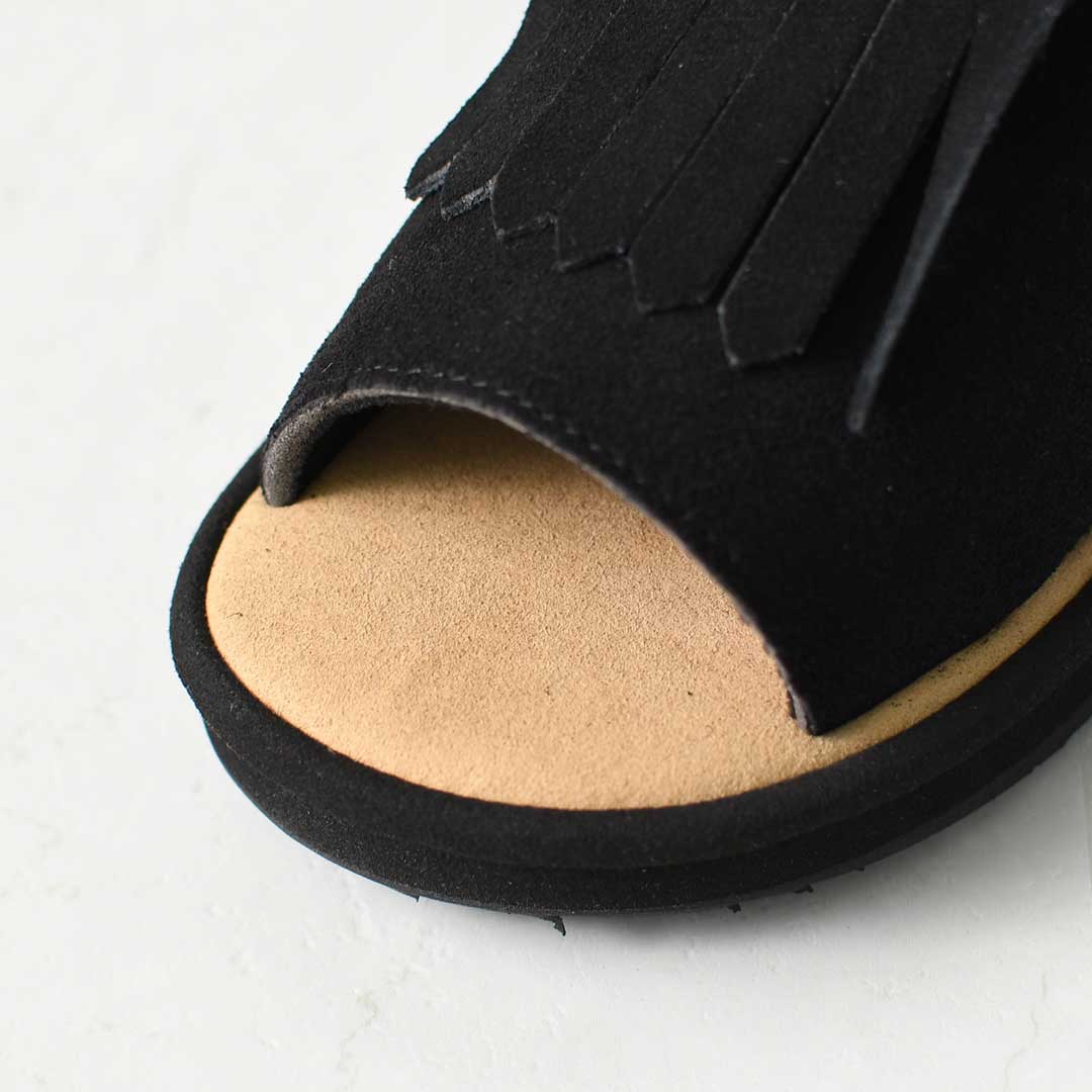 SHAKA [シャカ] OPEN TOE MULE KILT SUEDE [SK-356] オープントゥ ミュール キルト スエード・4WAYサンダル・ミュール・サンダル・スリッパライク・スエード・タッセル付き・カジュアル・アウトドア・フェス・キレイめ・LADY'S [2026SS]