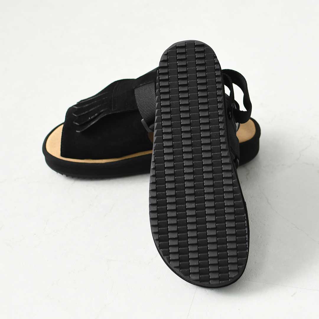 SHAKA [シャカ] OPEN TOE MULE KILT SUEDE [SK-356] オープントゥ ミュール キルト スエード・4WAYサンダル・ミュール・サンダル・スリッパライク・スエード・タッセル付き・カジュアル・アウトドア・フェス・キレイめ・LADY'S [2026SS]