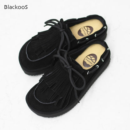 SHAKA [シャカ] BOAT MOC MULE SUEDE [SK-372] ボートモックミュールシェード・キルトタッセル付きミュールサンダル・ミュールサンダル・ミュール・カウヘア・牛革・タッセル付き・LADY'S [2026AW]