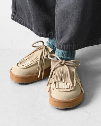 SHAKA [シャカ] BOAT MOC MULE SUEDE [SK-372] ボートモックミュールシェード・キルトタッセル付きミュールサンダル・ミュールサンダル・ミュール・カウヘア・牛革・タッセル付き・LADY'S [2026AW]
