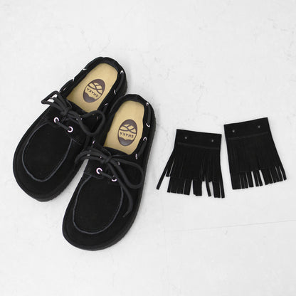 SHAKA [シャカ] BOAT MOC MULE SUEDE [SK-372] ボートモックミュールシェード・キルトタッセル付きミュールサンダル・ミュールサンダル・ミュール・カウヘア・牛革・タッセル付き・LADY'S [2026AW]