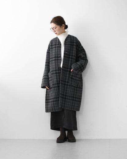 LE GLAZIK [ル・グラジック] WOOL RIVER REVERSIBLE COAT [JL-8982MFW]ウールリバー リバーシブルコート・コート・アウター・リバーコート・ノーカラーコート・カラーレスコート・ウールリバー・リバーシブル・LADY'S [2025AW]