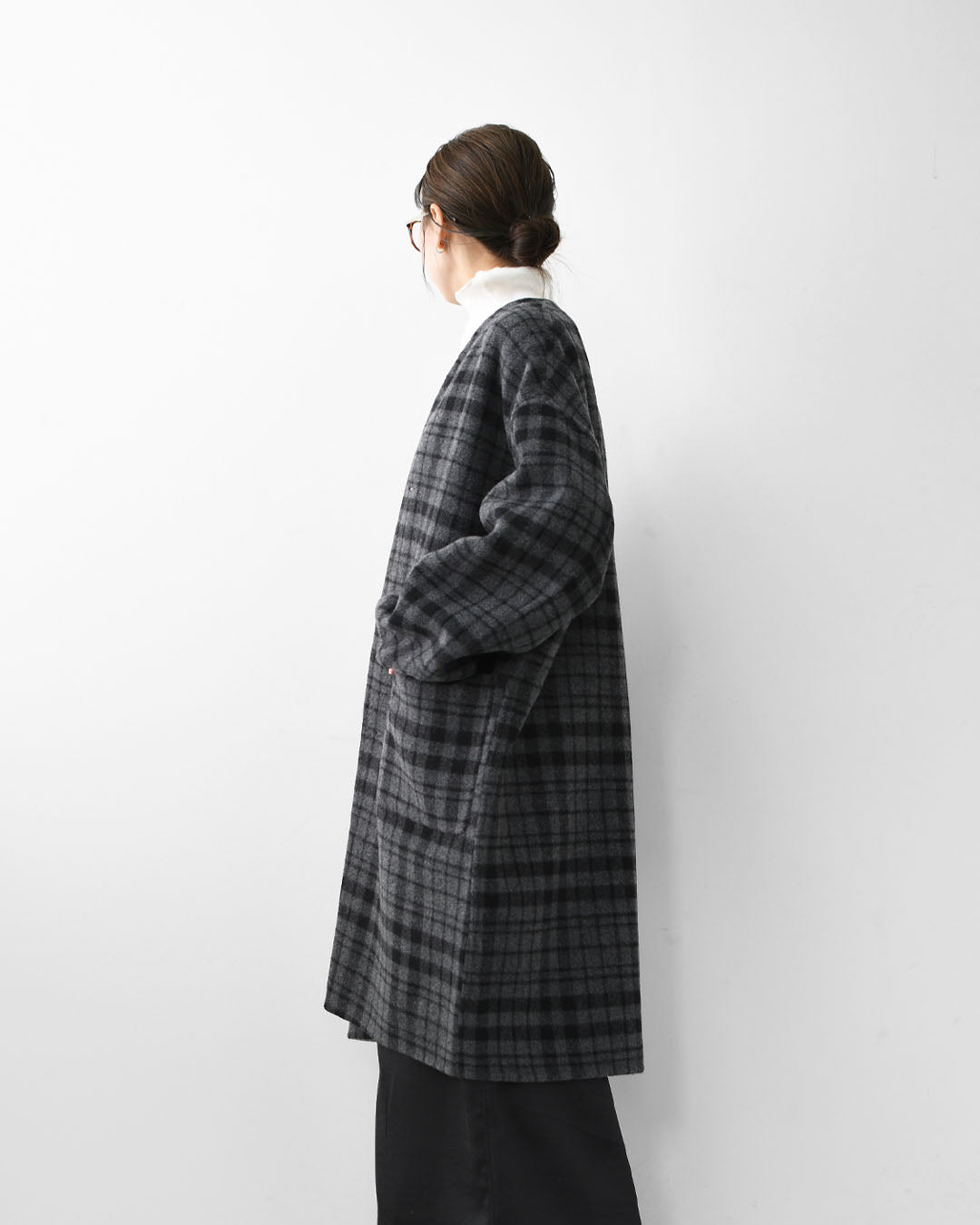 LE GLAZIK [ル・グラジック] WOOL RIVER REVERSIBLE COAT [JL-8982MFW]ウールリバー リバーシブルコート・コート・アウター・リバーコート・ノーカラーコート・カラーレスコート・ウールリバー・リバーシブル・LADY'S [2025AW]
