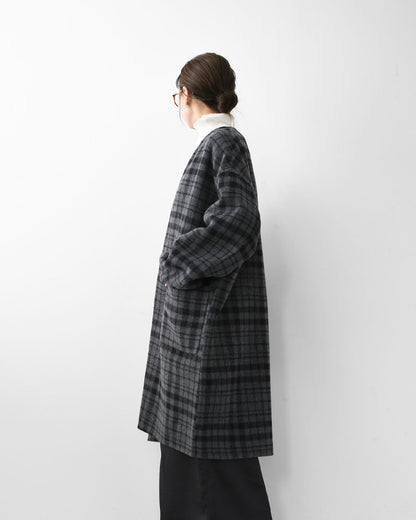 LE GLAZIK [ル・グラジック] WOOL RIVER REVERSIBLE COAT [JL-8982MFW]ウールリバー リバーシブルコート・コート・アウター・リバーコート・ノーカラーコート・カラーレスコート・ウールリバー・リバーシブル・LADY'S [2025AW]