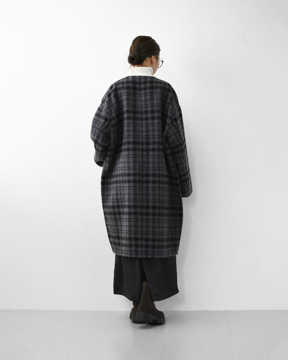 LE GLAZIK [ル・グラジック] WOOL RIVER REVERSIBLE COAT [JL-8982MFW]ウールリバー リバーシブルコート・コート・アウター・リバーコート・ノーカラーコート・カラーレスコート・ウールリバー・リバーシブル・LADY'S [2025AW]