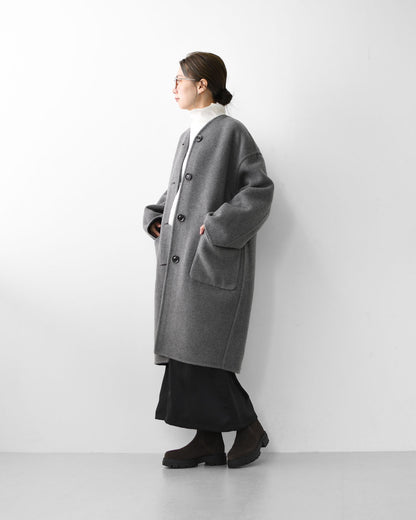 LE GLAZIK [ル・グラジック] WOOL RIVER REVERSIBLE COAT [JL-8982MFW]ウールリバー リバーシブルコート・コート・アウター・リバーコート・ノーカラーコート・カラーレスコート・ウールリバー・リバーシブル・LADY'S [2025AW]