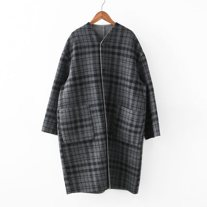 LE GLAZIK [ル・グラジック] WOOL RIVER REVERSIBLE COAT [JL-8982MFW]ウールリバー リバーシブルコート・コート・アウター・リバーコート・ノーカラーコート・カラーレスコート・ウールリバー・リバーシブル・LADY'S [2025AW]