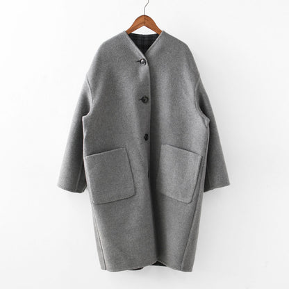 LE GLAZIK [ル・グラジック] WOOL RIVER REVERSIBLE COAT [JL-8982MFW]ウールリバー リバーシブルコート・コート・アウター・リバーコート・ノーカラーコート・カラーレスコート・ウールリバー・リバーシブル・LADY'S [2025AW]