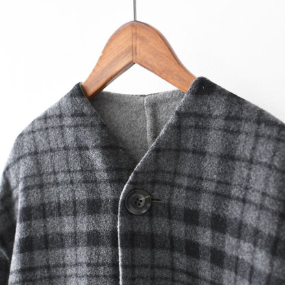 LE GLAZIK [ル・グラジック] WOOL RIVER REVERSIBLE COAT [JL-8982MFW]ウールリバー リバーシブルコート・コート・アウター・リバーコート・ノーカラーコート・カラーレスコート・ウールリバー・リバーシブル・LADY'S [2025AW]