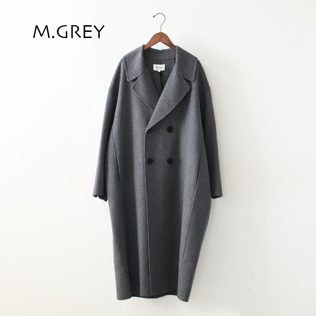 LE GLAZIK [ル・グラジック] W Lamb Wool Rever Double-Breasted Coat [LG-A0451ROB] ラムウールリバー ダブルブレストコート・ロングコート・ダブルブレストコート・テーラードカラー・ストレートシルエット・ラムウール・LADY'S [2026AW]