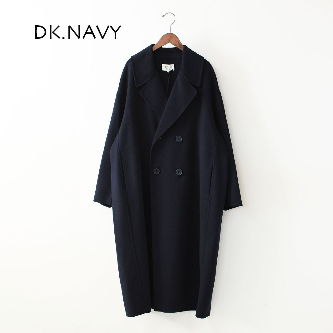 LE GLAZIK [ル・グラジック] W Lamb Wool Rever Double-Breasted Coat [LG-A0451ROB] ラムウールリバー ダブルブレストコート・ロングコート・ダブルブレストコート・テーラードカラー・ストレートシルエット・ラムウール・LADY'S [2026AW]