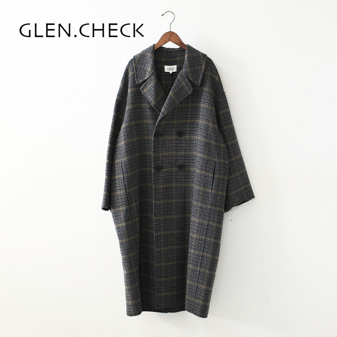 LE GLAZIK [ル・グラジック] W Lamb Wool Rever Double-Breasted Coat [LG-A0451ROB] ラムウールリバー ダブルブレストコート・ロングコート・ダブルブレストコート・テーラードカラー・ストレートシルエット・ラムウール・LADY'S [2026AW]