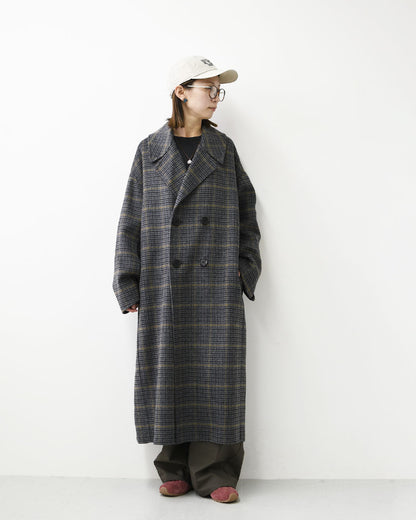 LE GLAZIK [ル・グラジック] W Lamb Wool Rever Double-Breasted Coat [LG-A0451ROB] ラムウールリバー ダブルブレストコート・ロングコート・ダブルブレストコート・テーラードカラー・ストレートシルエット・ラムウール・LADY'S [2026AW]