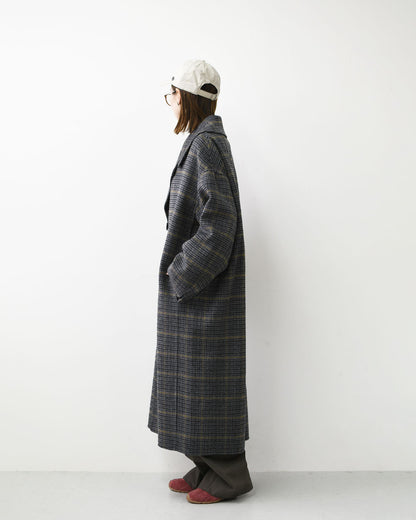 LE GLAZIK [ル・グラジック] W Lamb Wool Rever Double-Breasted Coat [LG-A0451ROB] ラムウールリバー ダブルブレストコート・ロングコート・ダブルブレストコート・テーラードカラー・ストレートシルエット・ラムウール・LADY'S [2026AW]