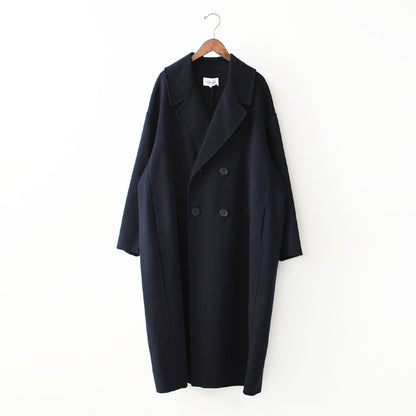 LE GLAZIK [ル・グラジック] W Lamb Wool Rever Double-Breasted Coat [LG-A0451ROB] ラムウールリバー ダブルブレストコート・ロングコート・ダブルブレストコート・テーラードカラー・ストレートシルエット・ラムウール・LADY'S [2026AW]