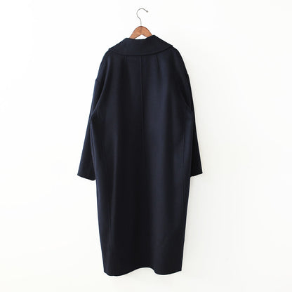 LE GLAZIK [ル・グラジック] W Lamb Wool Rever Double-Breasted Coat [LG-A0451ROB] ラムウールリバー ダブルブレストコート・ロングコート・ダブルブレストコート・テーラードカラー・ストレートシルエット・ラムウール・LADY'S [2026AW]