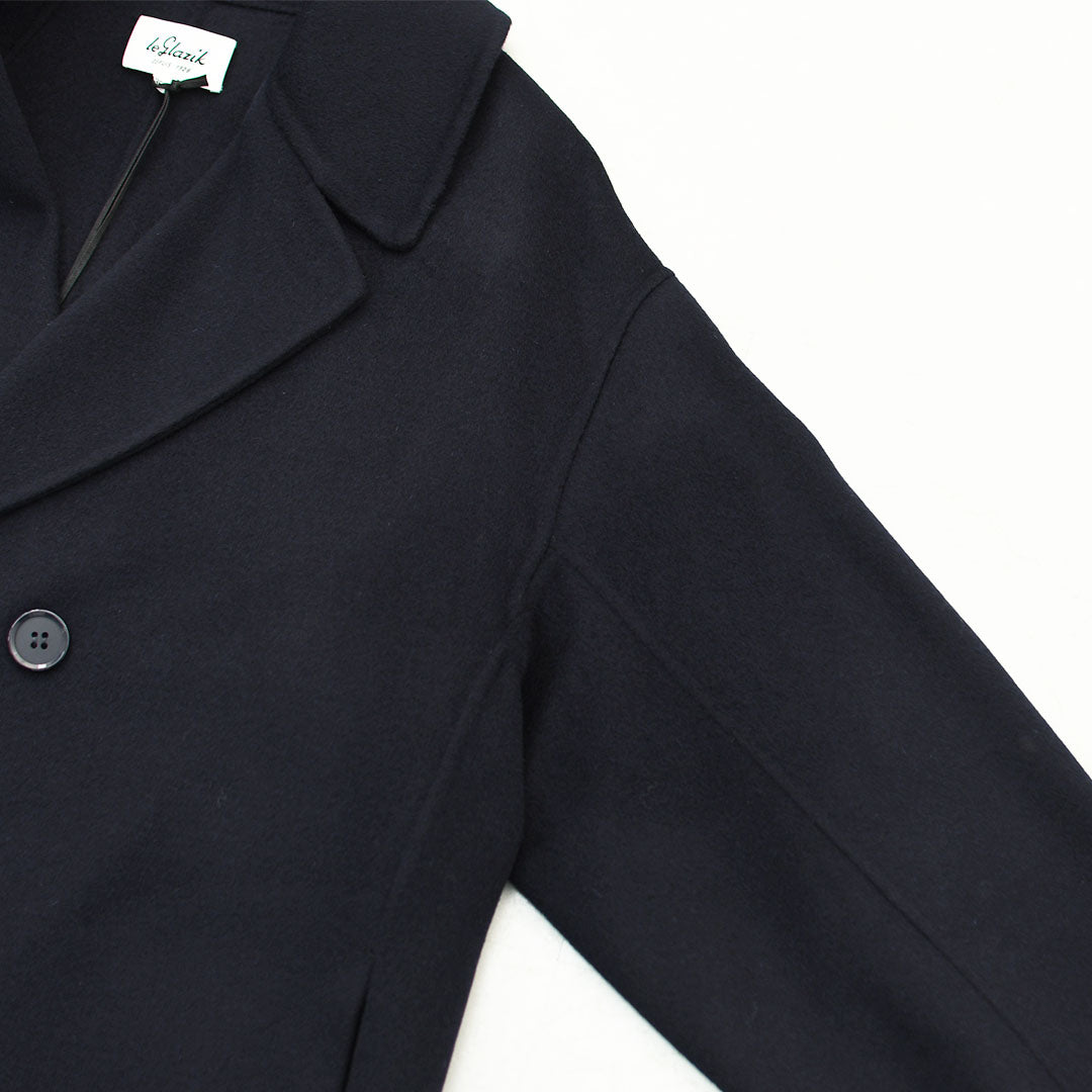 LE GLAZIK [ル・グラジック] W Lamb Wool Rever Double-Breasted Coat [LG-A0451ROB] ラムウールリバー ダブルブレストコート・ロングコート・ダブルブレストコート・テーラードカラー・ストレートシルエット・ラムウール・LADY'S [2026AW]