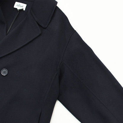 LE GLAZIK [ル・グラジック] W Lamb Wool Rever Double-Breasted Coat [LG-A0451ROB] ラムウールリバー ダブルブレストコート・ロングコート・ダブルブレストコート・テーラードカラー・ストレートシルエット・ラムウール・LADY'S [2026AW]